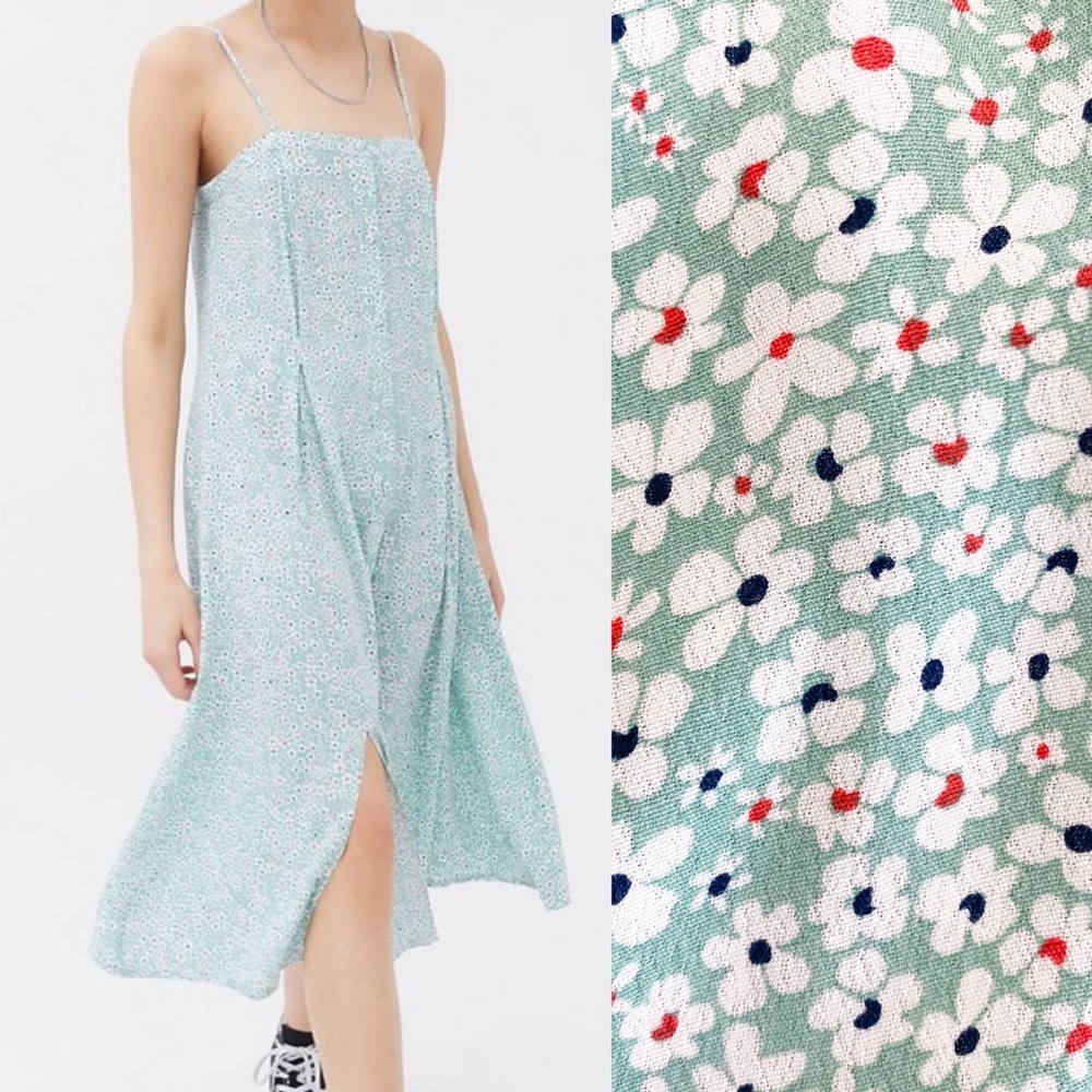 Little Lies X Urban Outfitters Daisy Button Front Midi Dress: Ditsy Floral Boho